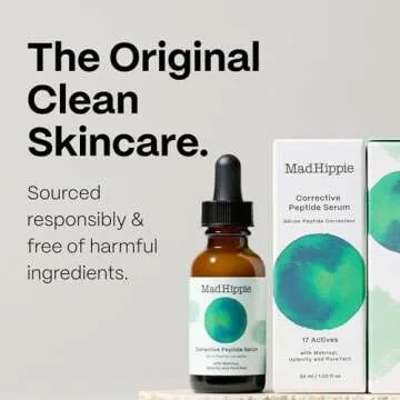 Mad Hippie Corrective Peptide Serum - Anti-Wrinkle Cream for Face, Serum for Women & Men, Skin Tightening Facial Serum, Collagen Boosting Peptides, 1.02 Fl Oz