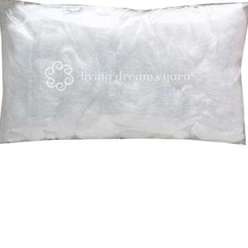 FIRESTAR Nylon Fiber for Spinning, Blending, Dyeing, Felting and Doll Making. Trilobal Nylon Combed Top. Sparkly, Bright White