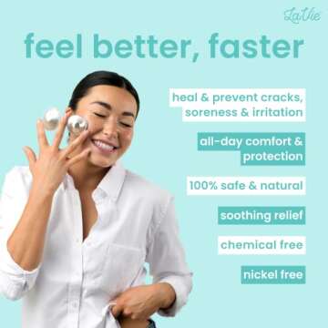 LaVie Silver Nursing Cups, Soothing Protection for Nursing Nipples of Newborns, Calming Relief for Breastfeeding Moms, 925 Silver Nipple Covers All Natural (Size 1)