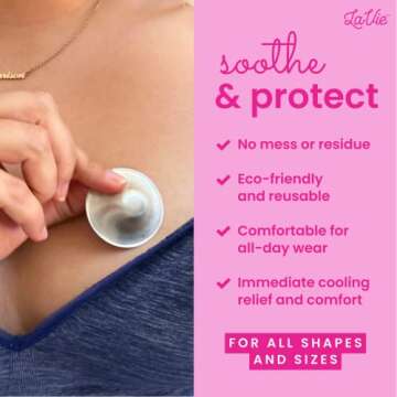 LaVie Silver Nursing Cups, Soothing Protection for Nursing Nipples of Newborns, Calming Relief for Breastfeeding Moms, 925 Silver Nipple Covers All Natural (Size 1)