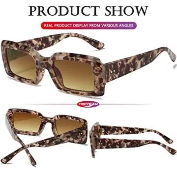 AIEYEZO Thick Chunky Rectangle Sunglasses for Trendy Style
