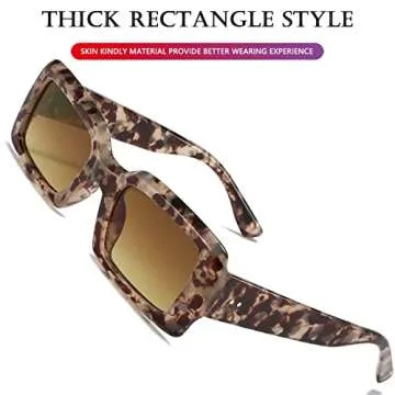 AIEYEZO Thick Chunky Rectangle Sunglasses for Trendy Style