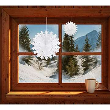 16 Pcs Winter Paper Snowflake Decorations for Holidays