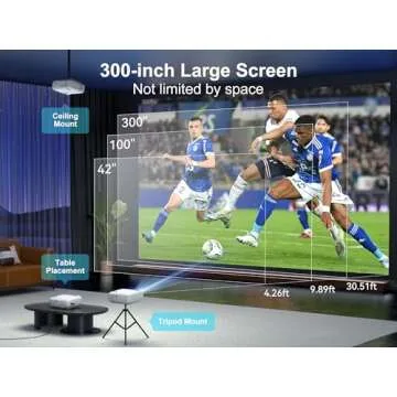 Projector with WiFi and Bluetooth, 5G WiFi Native 1080P 14000L 4K Supported, AGREAGO Portable Outdoor Projector with Screen, Home Theater Projector Compatible with TV Stick/iOS/Android/Win/HDMI/USB