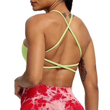 Aoxjox Women's Workout Sports Bras Fitness Backless Padded Ivy Low Impact Bra