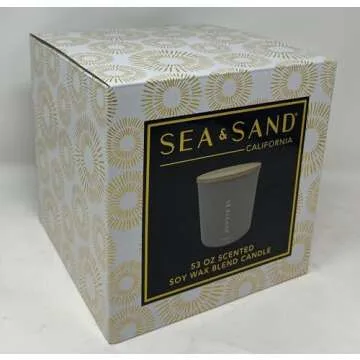Sea & Sand 53 OZ Scented Soy Wax Blend 4-Cotton Wick Candle Made with Essential Oils