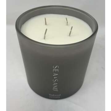 Sea & Sand 53 OZ Scented Soy Wax Blend 4-Cotton Wick Candle Made with Essential Oils
