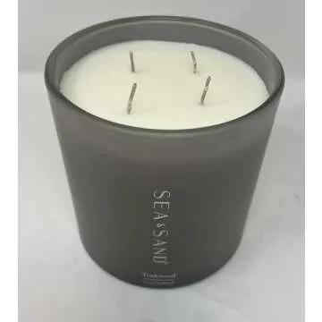 Sea & Sand 53 OZ Scented Soy Wax Blend 4-Cotton Wick Candle Made with Essential Oils