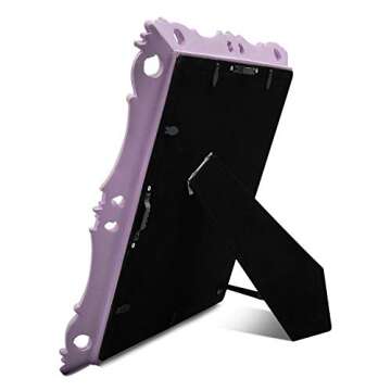 SIMON'S SHOP 8x10 Picture Frame Antique Frame 8x10 Vintage Photo Frames 10 x 8 in Lilac with Gold Trim, Wall and Tabletop Picture Frames