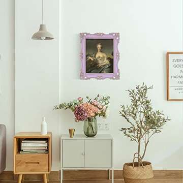 SIMON'S SHOP 8x10 Picture Frame Antique Frame 8x10 Vintage Photo Frames 10 x 8 in Lilac with Gold Trim, Wall and Tabletop Picture Frames