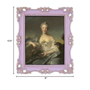 SIMON'S SHOP 8x10 Picture Frame Antique Frame 8x10 Vintage Photo Frames 10 x 8 in Lilac with Gold Trim, Wall and Tabletop Picture Frames