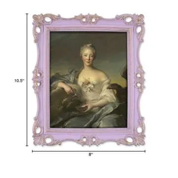 SIMON'S SHOP 8x10 Picture Frame Antique Frame 8x10 Vintage Photo Frames 10 x 8 in Lilac with Gold Trim, Wall and Tabletop Picture Frames