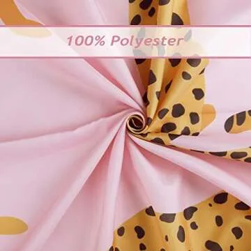 Bonhause Pink Leopard Shower Curtain, Trendy Cheetah Tropical Animal Bathroom Curtain 72x72 Inch Polyester Fabric Waterproof Bath Curtain with 12 Hooks
