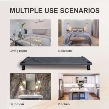 MSJGA Kitchen Sink Organizer, Instant Drying Diatomaceous Earth Soap Tray, Bathroom Counter Tray, Fast Drying Stone Sink Caddy, Suitable for Soap Sponge Holder Toothbrush Cup