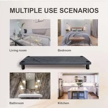 MSJGA Kitchen Sink Organizer, Instant Drying Diatomaceous Earth Soap Tray, Bathroom Counter Tray, Fast Drying Stone Sink Caddy, Suitable for Soap Sponge Holder Toothbrush Cup