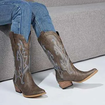 HISEA Rollda Cowboy Boots for Women Stylish & Comfortable