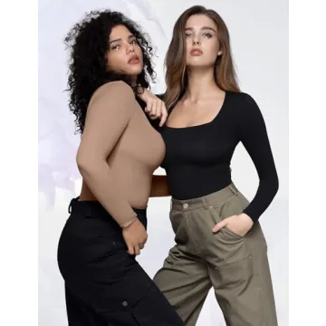 PUMIEY Long Sleeve Bodysuit for Women - Stylish & Comfortable - X-Small