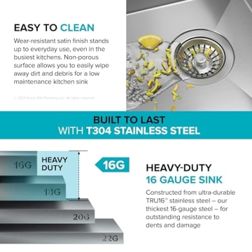 Durable KRAUS Kore 33-Inch Workstation Kitchen Sink