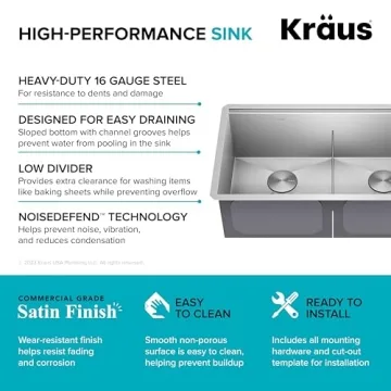 Durable KRAUS Kore 33-Inch Workstation Kitchen Sink