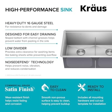 Durable KRAUS Kore 33-Inch Workstation Kitchen Sink