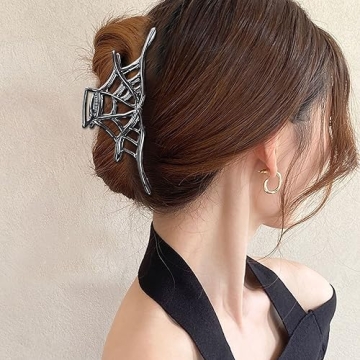 Stylish Spider Web Metal Hair Claw Clip for Punk Lovers