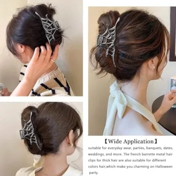 Stylish Spider Web Metal Hair Claw Clip for Punk Lovers