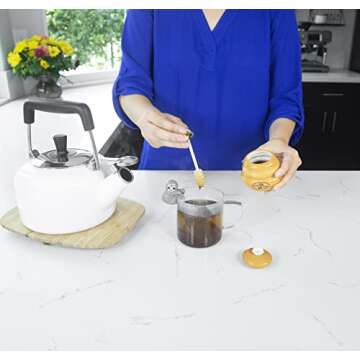 Joie Ceramic Beehive Honey Pot and Wooden Dipper, Mini