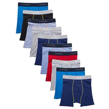 Hanes Boys' Boxer Briefs 10 Pack - Comfort Flex Fit