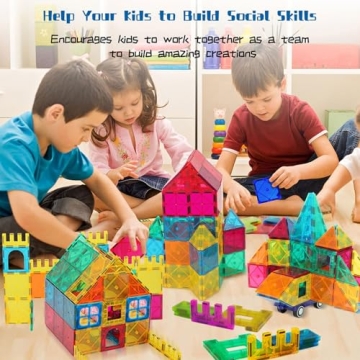 AFUNX 130 PCS Magnetic Tiles Educational Building Set