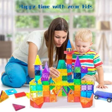 AFUNX 130 PCS Magnetic Tiles Educational Building Set