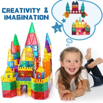 AFUNX 130 PCS Magnetic Tiles Educational Building Set