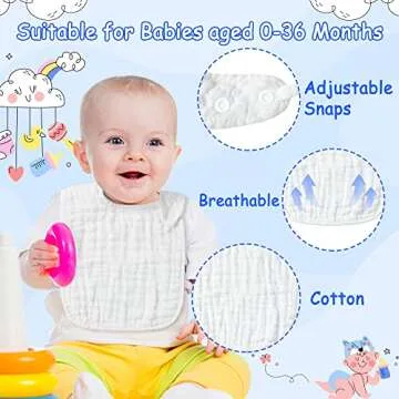 Zainpe Snap Muslin Cotton Baby Bibs for Stylish Feeding