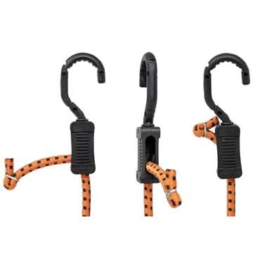 Kotap MABC-32 All- Purpose Adjustable Bungee Cords with Hooks, 32-Inch, Orange/Black, 10 Count