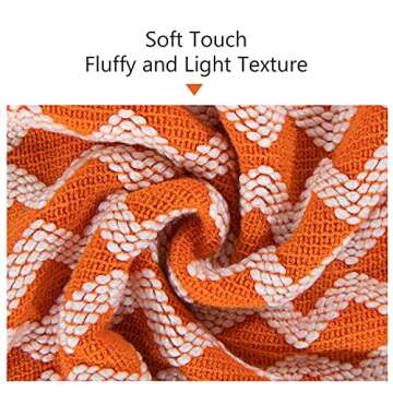 NTBAY Acrylic Knitted Throw Blanket, Lightweight and Soft Cozy Decorative Woven Blanket with Tassels...