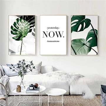 VIIRY Green Leaves Canvas Prints for Modern Home Decor