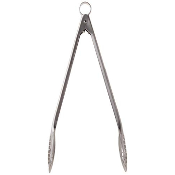 Cuisipro Stainless Steel Wide Grill/Fry Tongs, 12-Inch