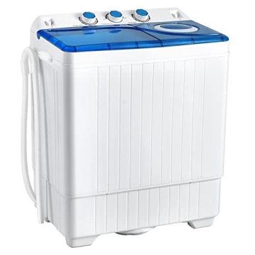 COSTWAY Portable Washing Machine - Twin Tub 26lbs Capacity, Compact Washer for Home & Dorm