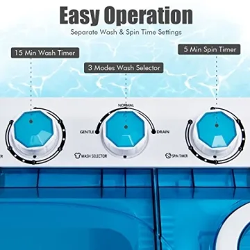 COSTWAY Twin Tub Portable Washing Machine - 26lbs