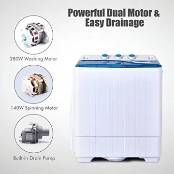 COSTWAY Twin Tub Portable Washing Machine - 26lbs