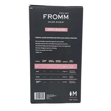 Fromm Color Studio Disposable Vinyl Clear Gloves (100 Gloves per Box)