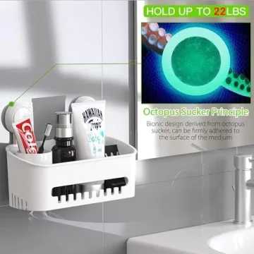 LUXEAR Shower Caddy Suction Cup Heavy Duty Organizer