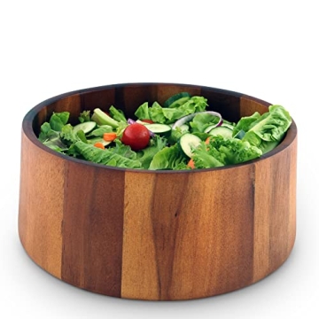 Acacia Wood Tulip Serving Bowl for Salads Fruits 12 Inch