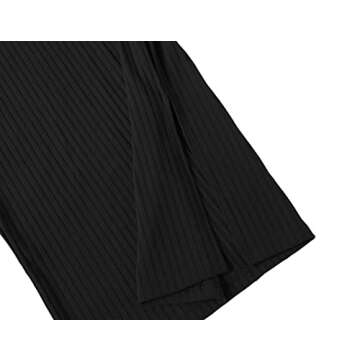 Urban CoCo Elastic High Waist Knee Length Pencil Skirt Ribbed Knit Basic Tube Midi Skirt (Black, M)