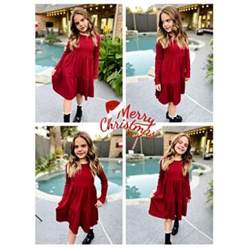Stylish Arshiner Girls Long Sleeve Sweater Dress with Pockets