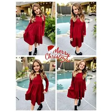 Stylish Arshiner Girls Long Sleeve Sweater Dress with Pockets