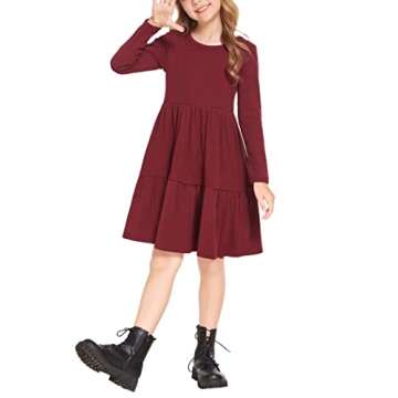 Stylish Arshiner Girls Long Sleeve Sweater Dress with Pockets