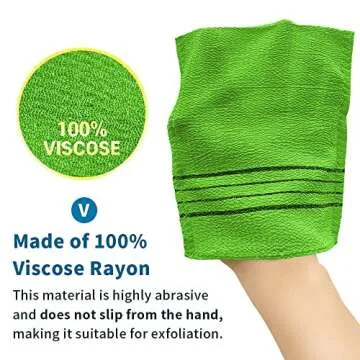 Exfoliating Bath Washcloth Green 10pcs K-Beauty Essential