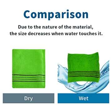 Exfoliating Bath Washcloth Green 10pcs K-Beauty Essential