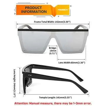 FEISEDY Oversized Sunglasses for All Gender Fashion Style