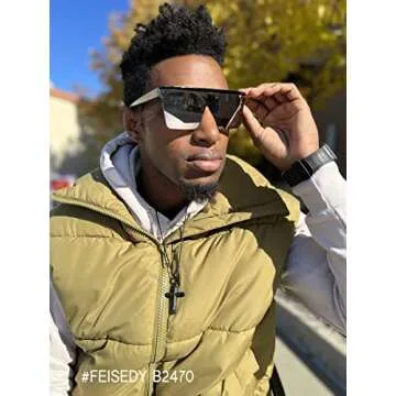 FEISEDY Oversized Sunglasses for All Gender Fashion Style